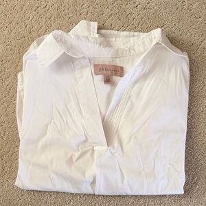 Philosophy White Cotton Popover Shirt for women